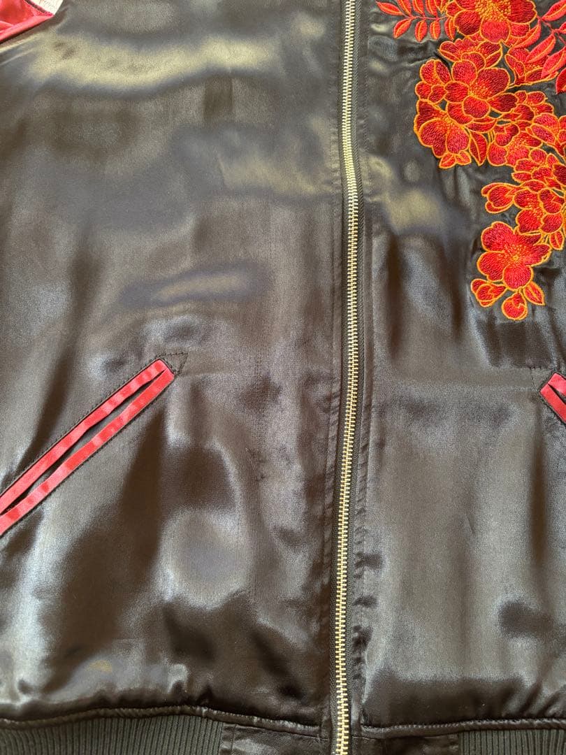 北斗の拳ラオウ花柄刺繍 スカジャン