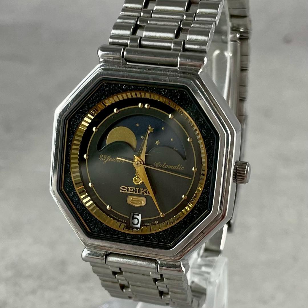 超希少美品⭐︎SEIKO セイコー 5 ルナカレンダー6347-5000 AT