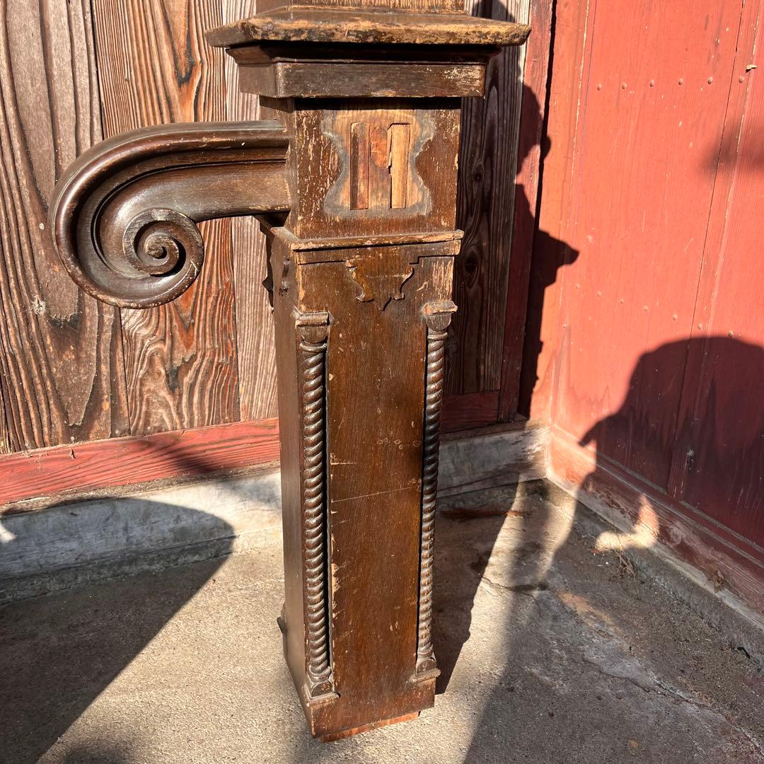 洋館アンティーク 親柱 階段パーツ 彫刻入り【1本売り／希少】