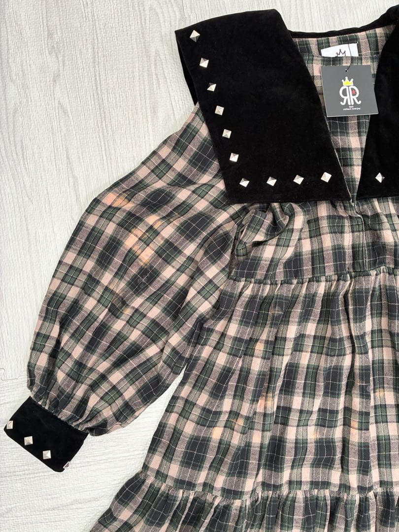 【新品タグ付き】Roy reflect overjoy チェック柄　スタッズ付き