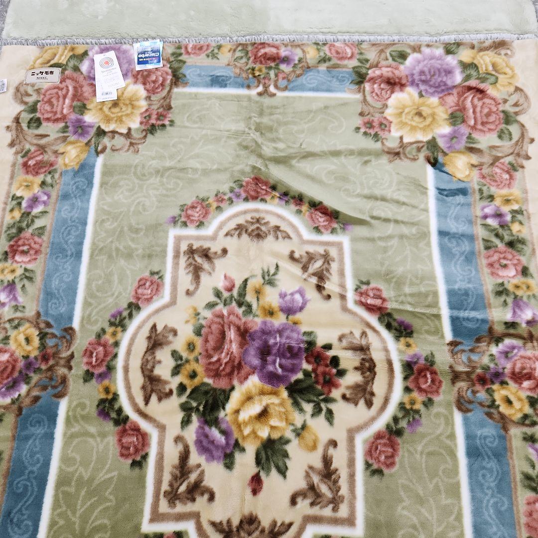 NIKKE 国産カシミヤタッチ襟付き合わせアクリル毛布　シングル