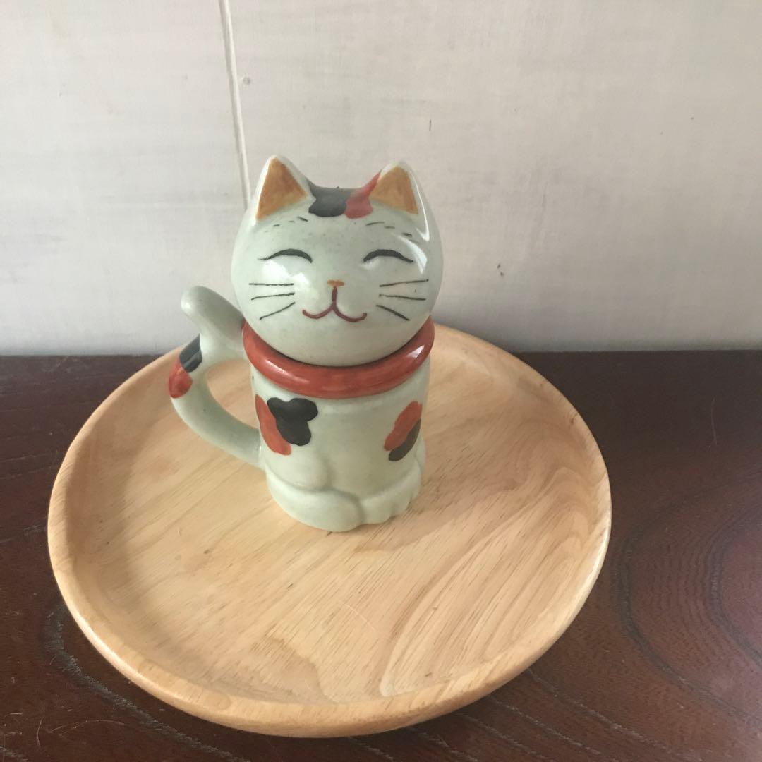 窯元、円左衛門 有田焼 三毛猫の置き物