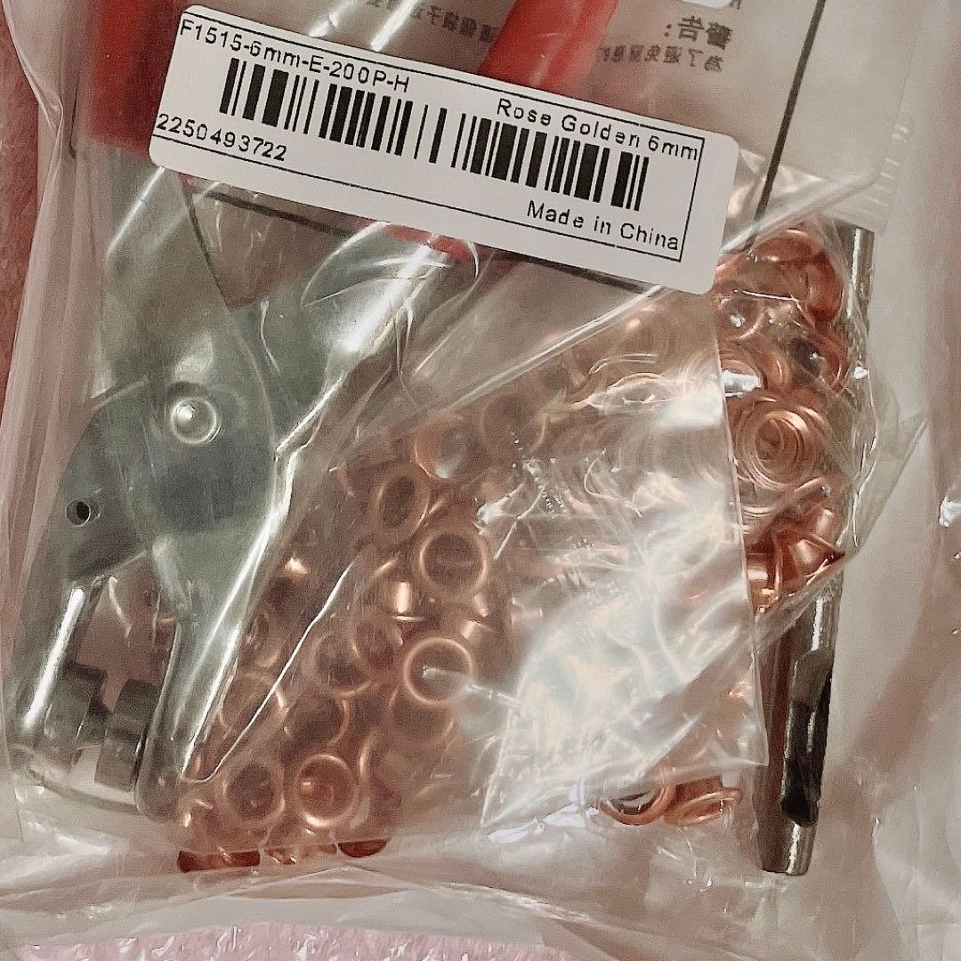 ハトメパンチセット❤︎ハサミ❤︎裁縫❤︎ペン❤︎ローズ ピンク❤︎オレンジピンク