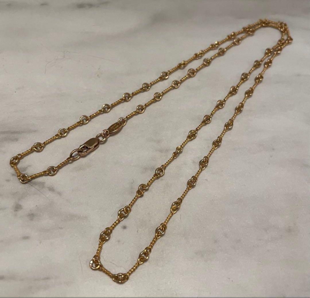 22k 8.6g ツイストチェーン 20インチ 50センチ 22金　無垢
