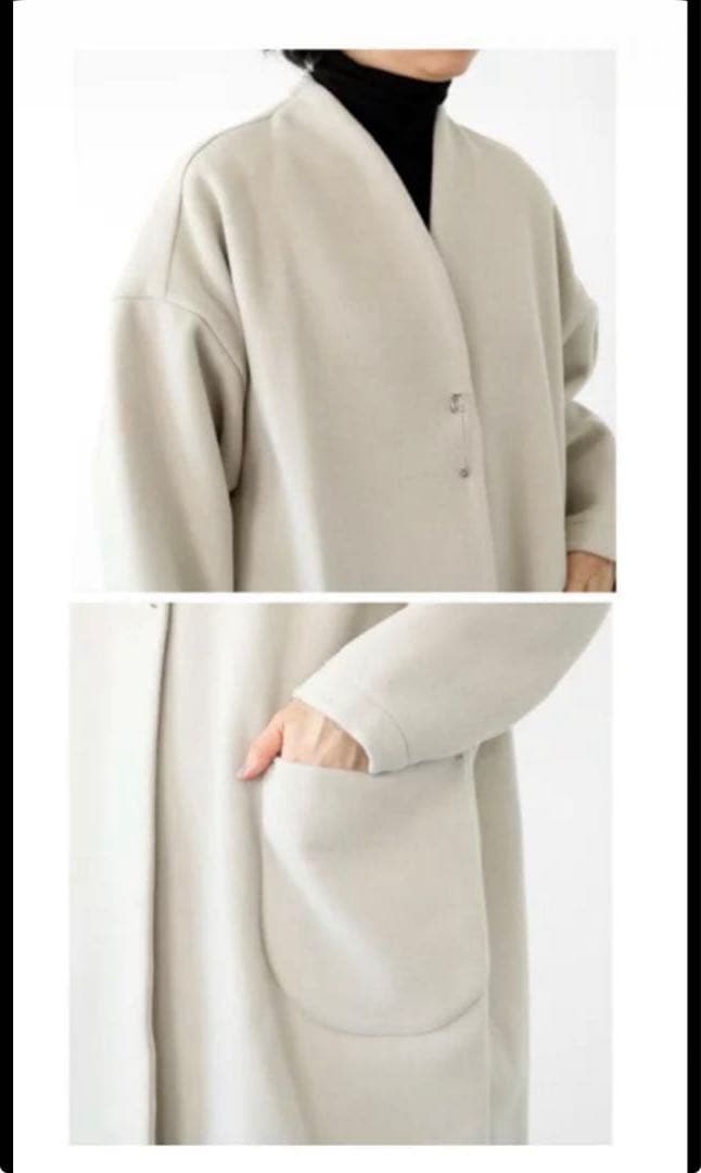 【美品】CLASKA HAU クラスカ　ハウ メルトンコート　ノーカラーコート