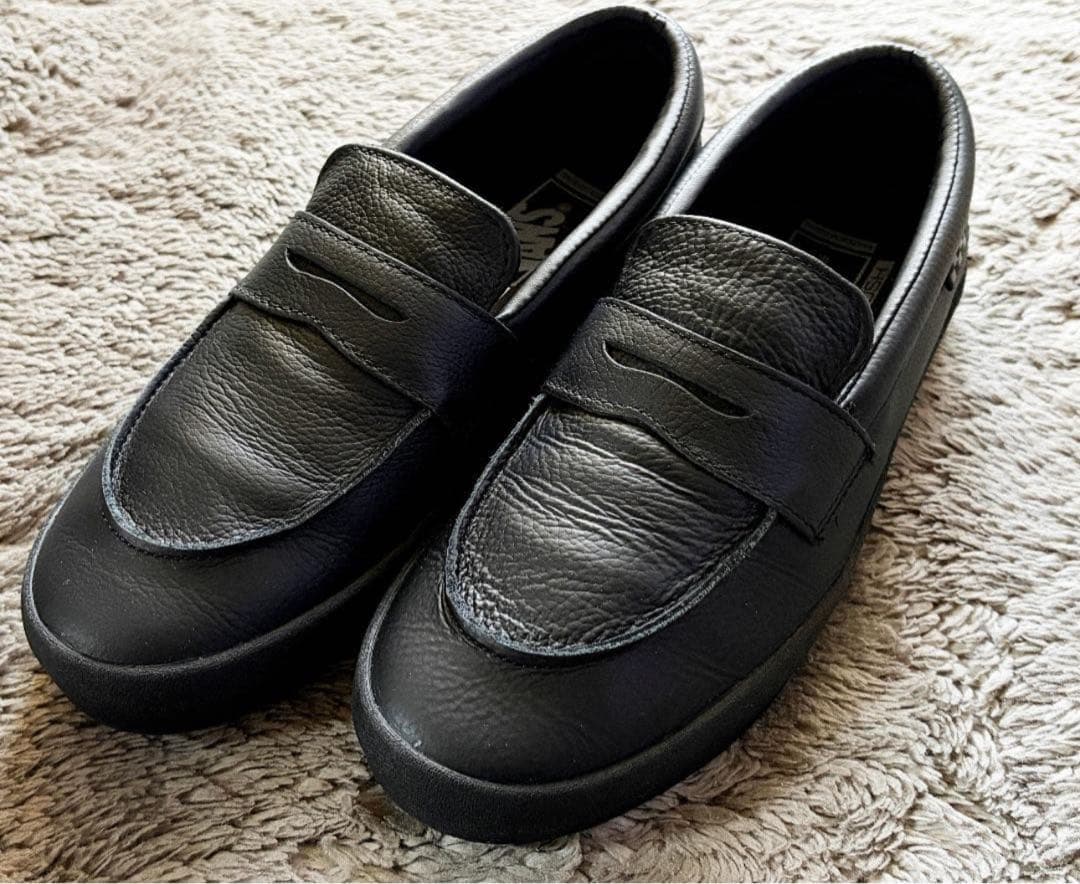 靴 VANS Skate Loafer Black Leather 25.5