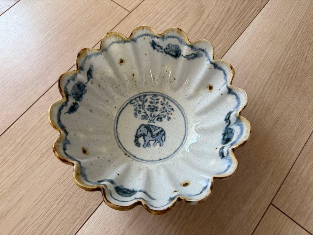 【新品未使用】市野吉記　コウホ窯　皿 ゾウ