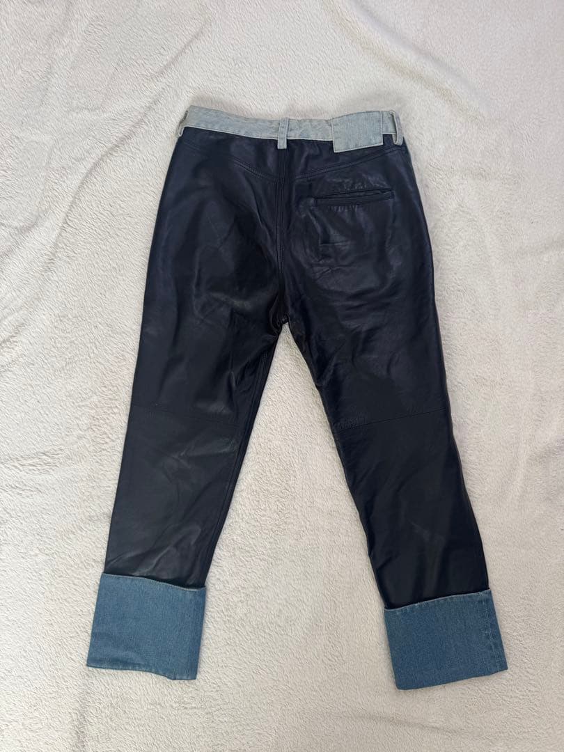 値下げ！レアMartin Margielaデニム切り替えレザーパンツ