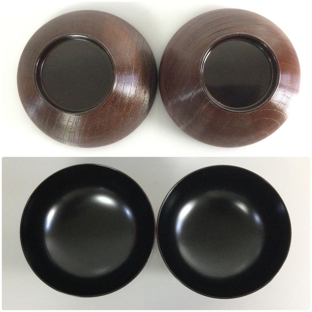 鶴蒔絵煮物椀 五客揃 塗師 岡本陽斎 糸目千筋 天然木 供箱 T881