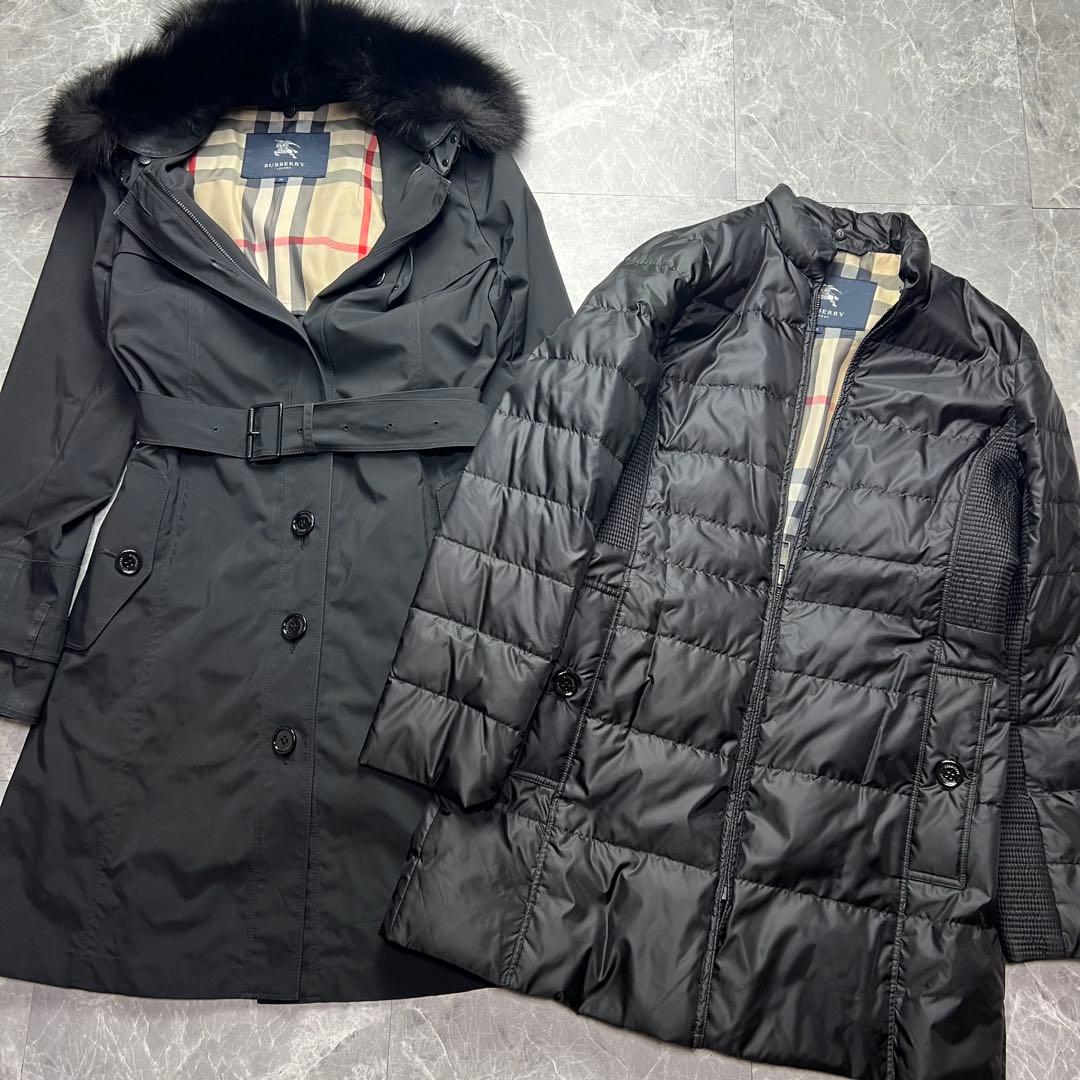 美品♡バーバリーロンドン　5way フォックスファー　ダウンコート　黒　M 38