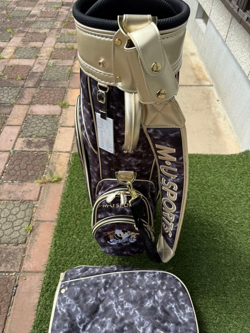 中古 2022 ＭＵスポーツ キャディバッグ 大理石柄 ミエコウエサコ