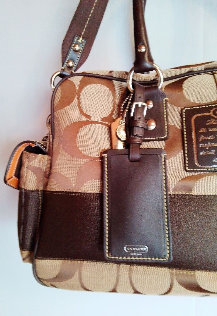 COACH ボストンバッグ ベージュブラウン