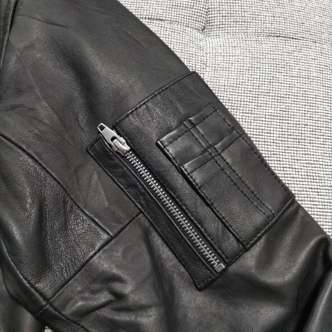 【roshell】ブラックレザー MA-1ジャケット新品　サイズM
