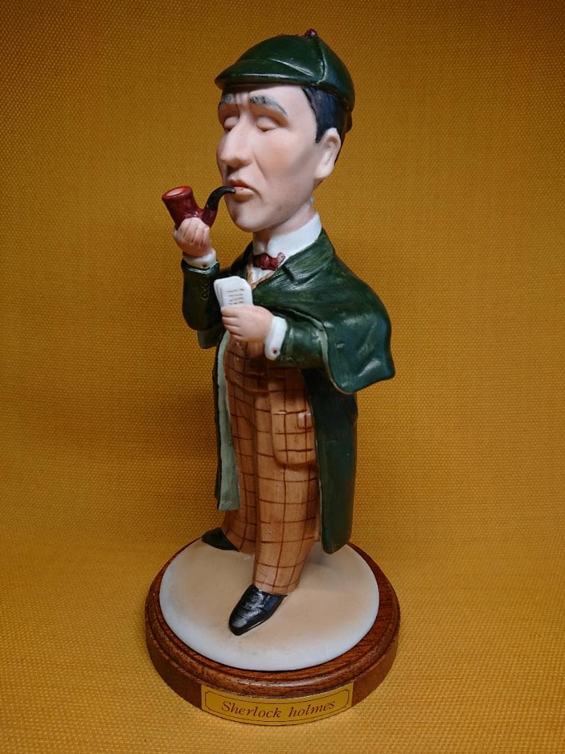ビンテージ　人形　ホームズ　陶器　置物　インテリア　工芸品　美術品　A2602
