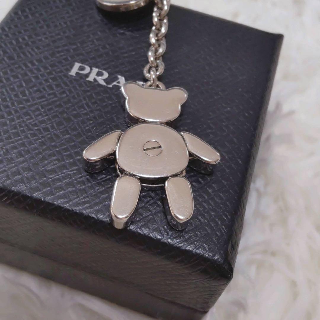 【希少美品】PRADAプラダ クマ キーホルダーストラップ 黒/赤