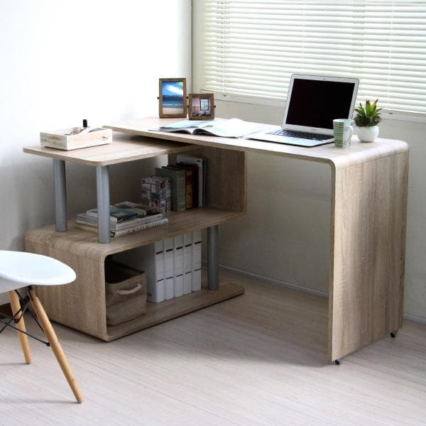 《新品送料無料》パソコンデスク L字型 コーナー 回転 幅120cm 幅85cm