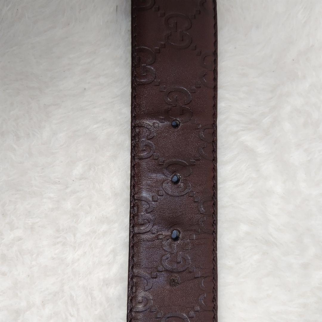 ✨ GUCCI✨ベルト インターロッキング  シルバー グッチシマ　ブラウン
