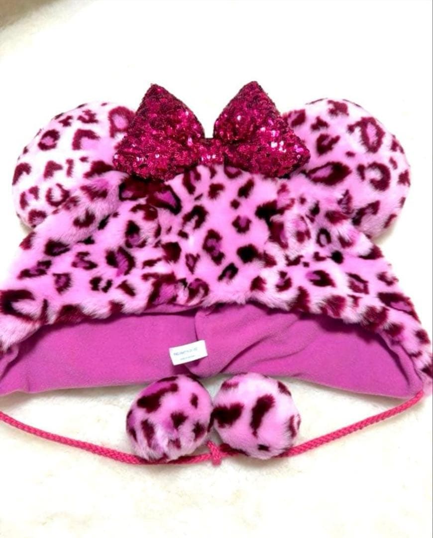 ミニー ヒョウ柄 ファンキャップ ピンク ディズニー