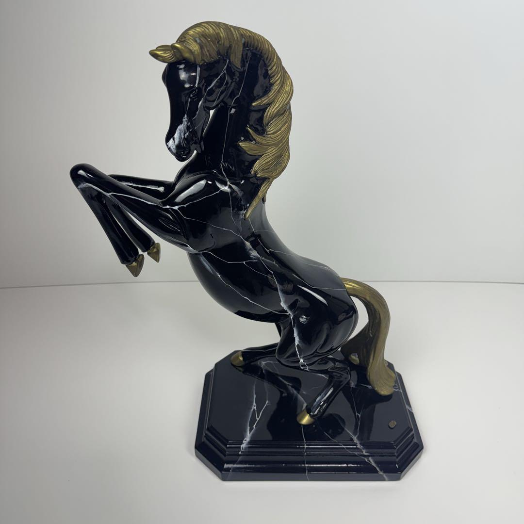 〚美品〛✦跳ね馬 陶器 大理石 フィギュリン 置物✦
