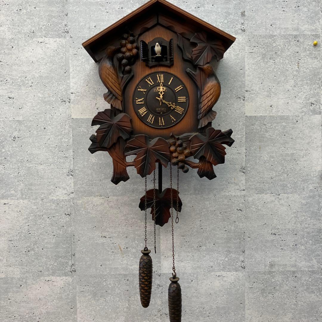 ジャンク品 セイコー クオーツ 鳩時計 振り子時計 掛時計 柱時計 時計 壁飾り