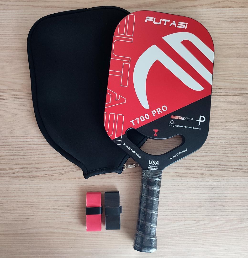ピックルボール パドル FUTASI カーボンファイバー エッジレス 赤い 16