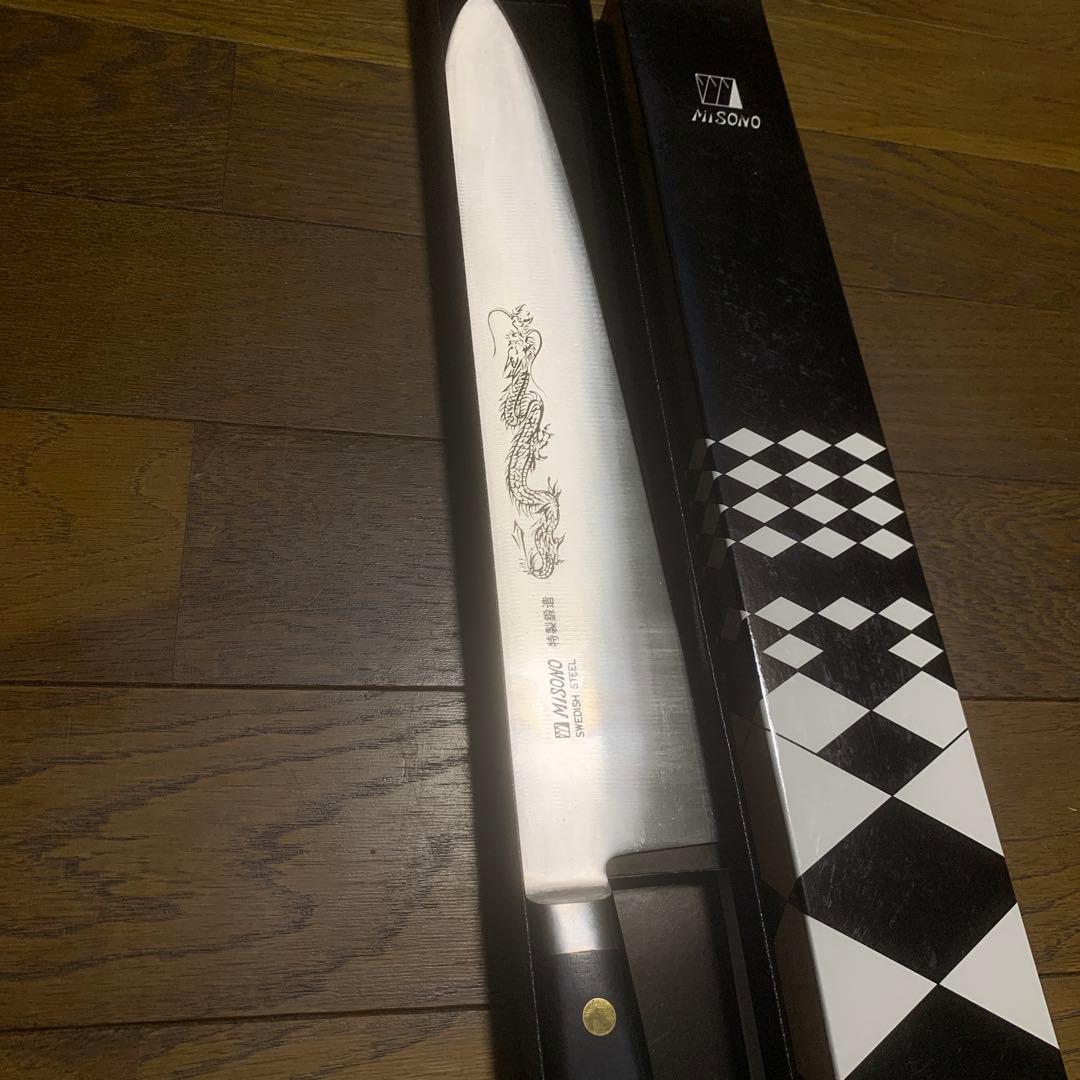 MISONO 牛刀 約36cm ドラゴン彫刻