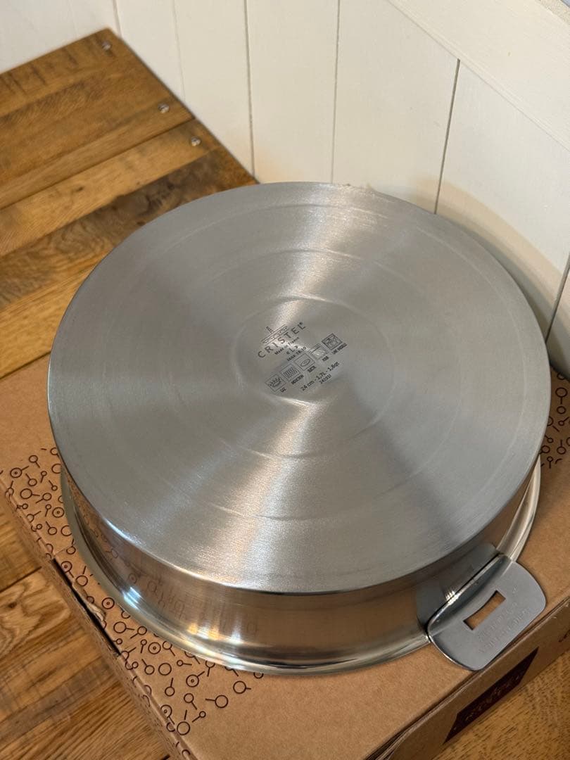 新品 CRISTEL 両手浅鍋 L 24cm＋ガラス蓋セット