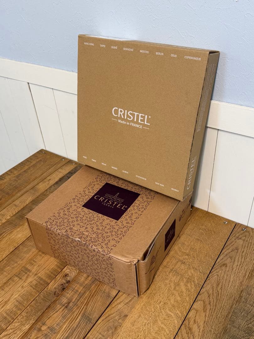 新品 CRISTEL 両手浅鍋 L 24cm＋ガラス蓋セット