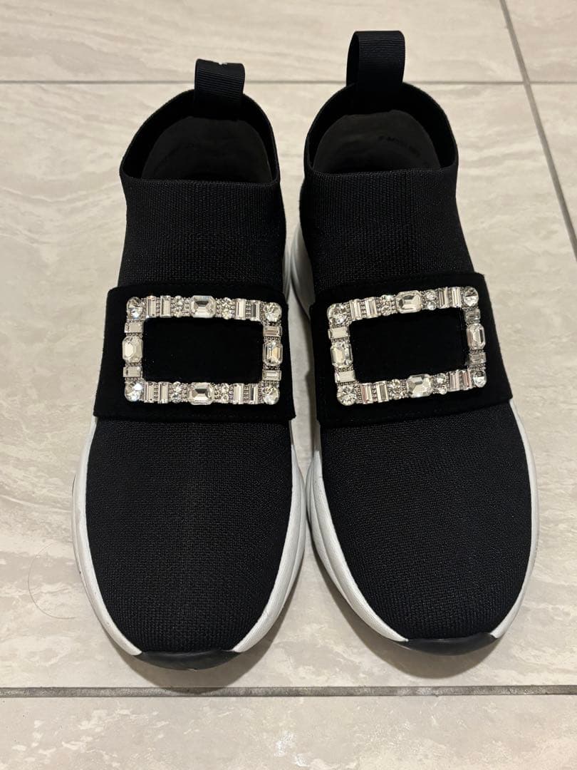 +diana24cm ダイアナ クリスタルバックル ニットソックススニーカー