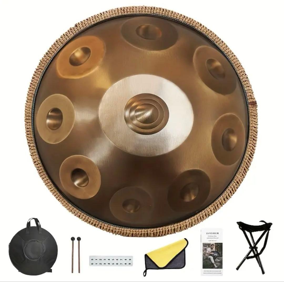 スティールドラム　ハンドパン　スタンド、ケース付き　タングドラム