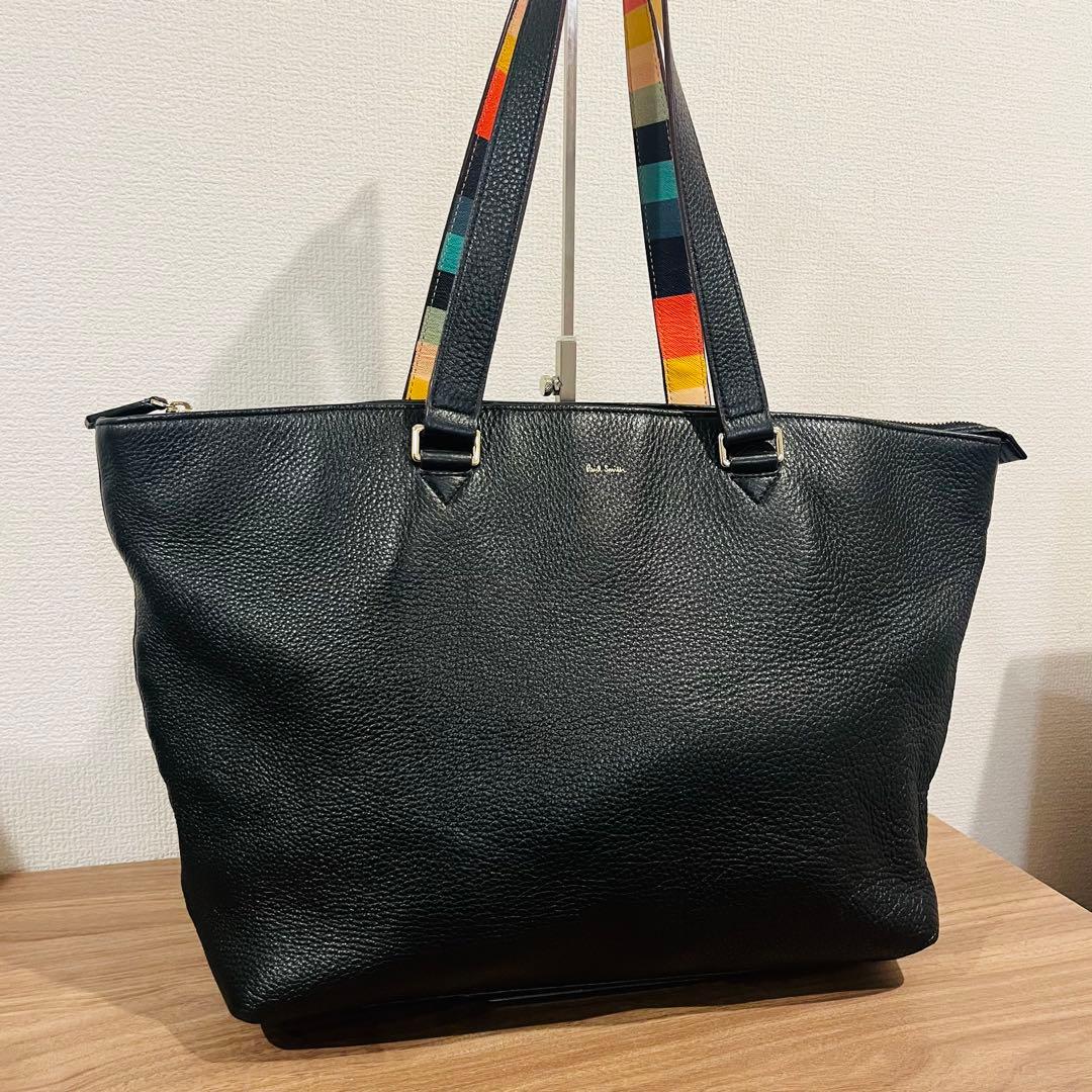 【美品】ポールスミス レザートートバッグ シボ革
