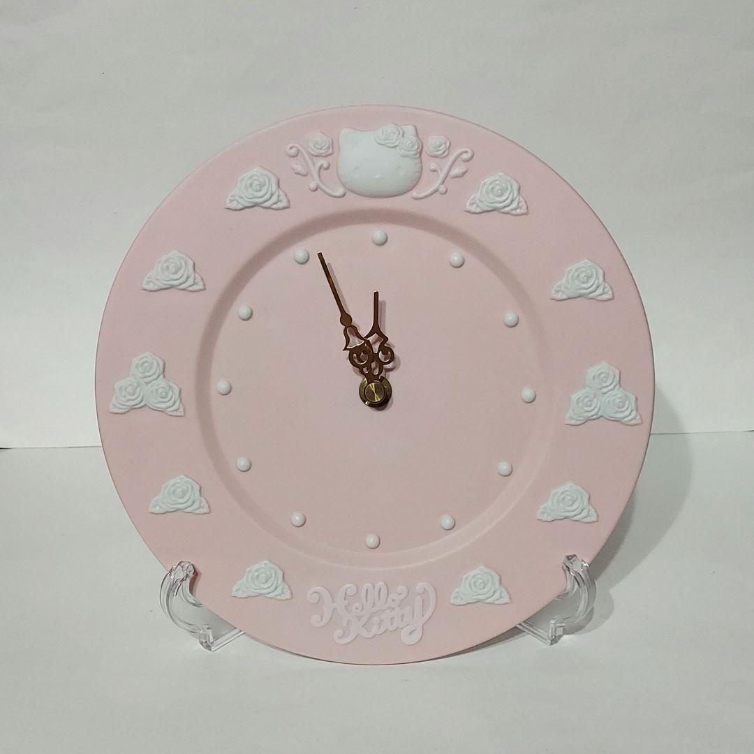 ハローキティ プレート クロック 時計 置時計 陶器