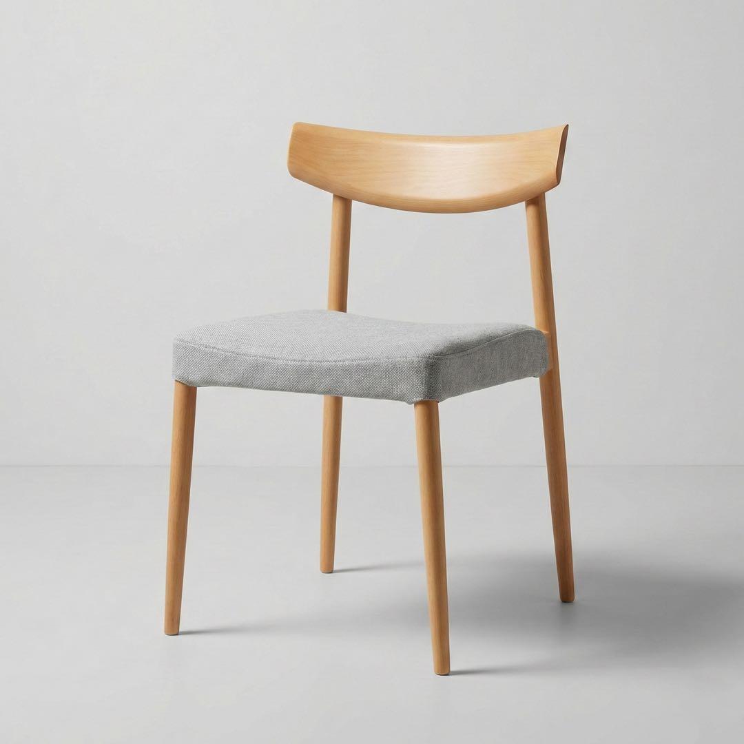 【2/2】飛騨産業 キツツキ nae ダイニングチェア 布座 FC201 ビーチ