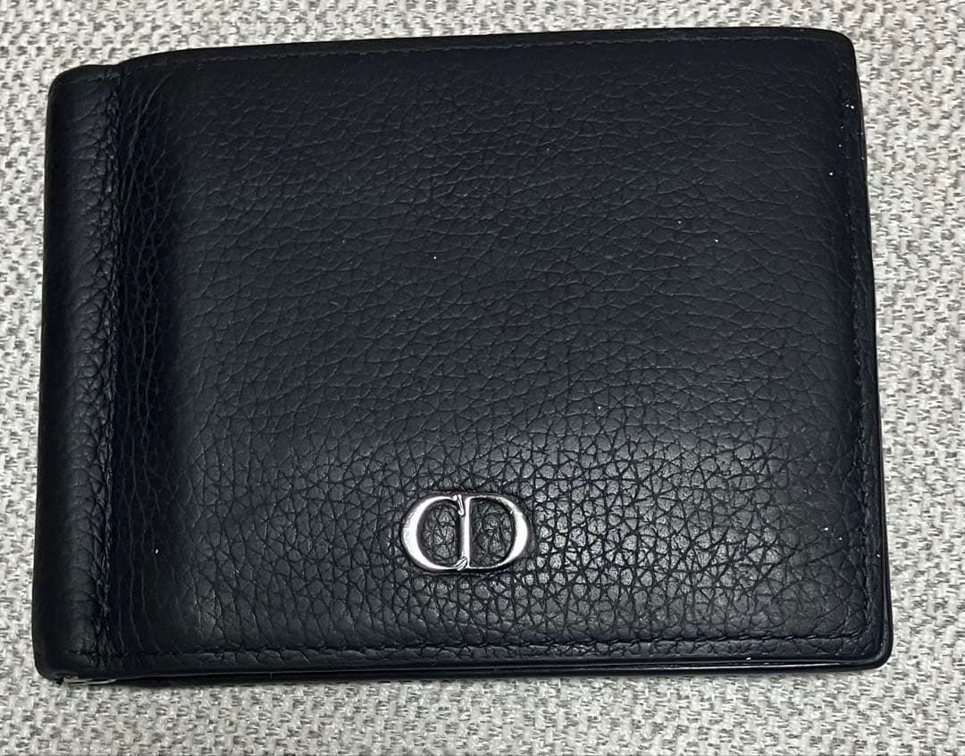 ディオール マネークリップ CDロゴ シルバー金具 黒