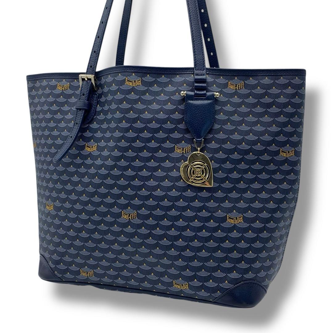 美品　フォレルパージュ トートバッグ　ネイビーFaure Le Page