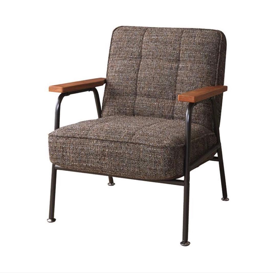 ブラウン ファブリック ソファ　ヴィンテージ　インダストリアル　ほぼ未使用