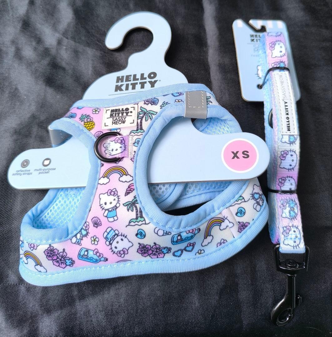 新品 SASSY MEOW サシーミャウ ハローキティ ハーネスXS リーシュ