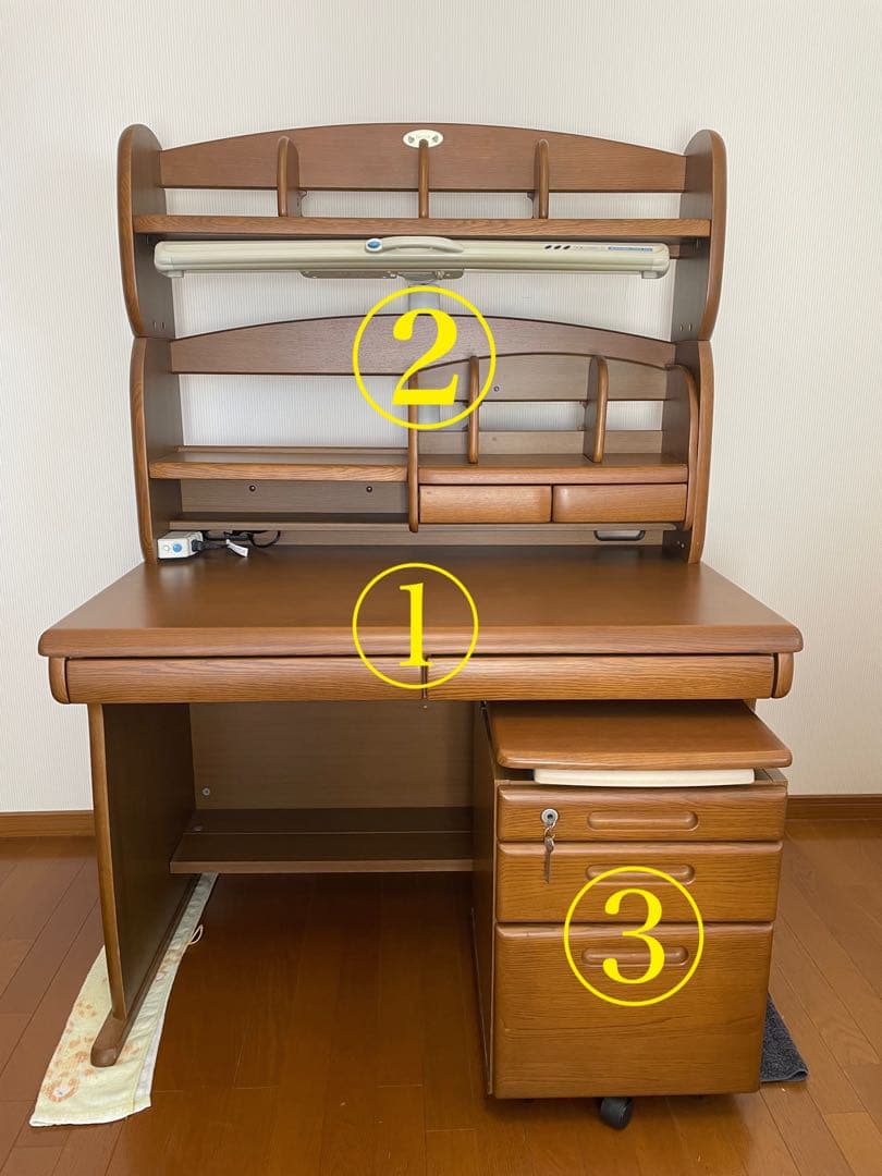 【 3点セットの①机本体のみ 】 イトーキクレビオ 学習机 ※①②③同時購入限定