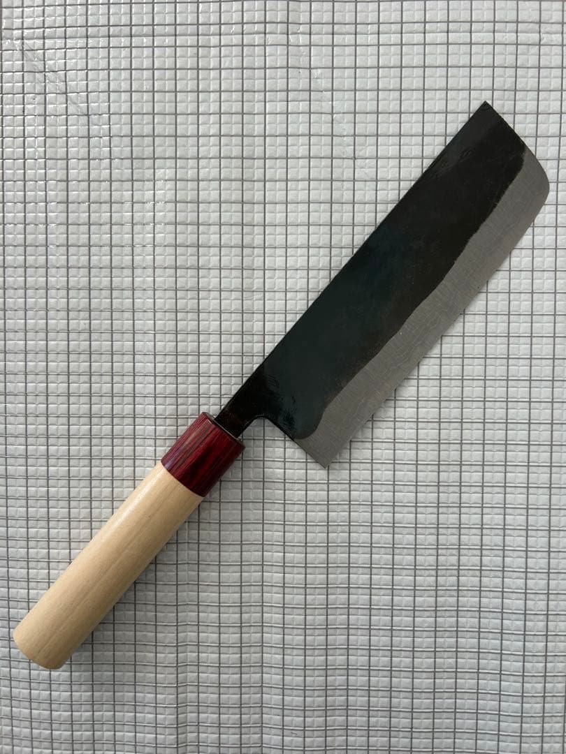 包丁 菜切包丁 ダマスカス 安来鋼青紙２号 165mm ワイン丸柄