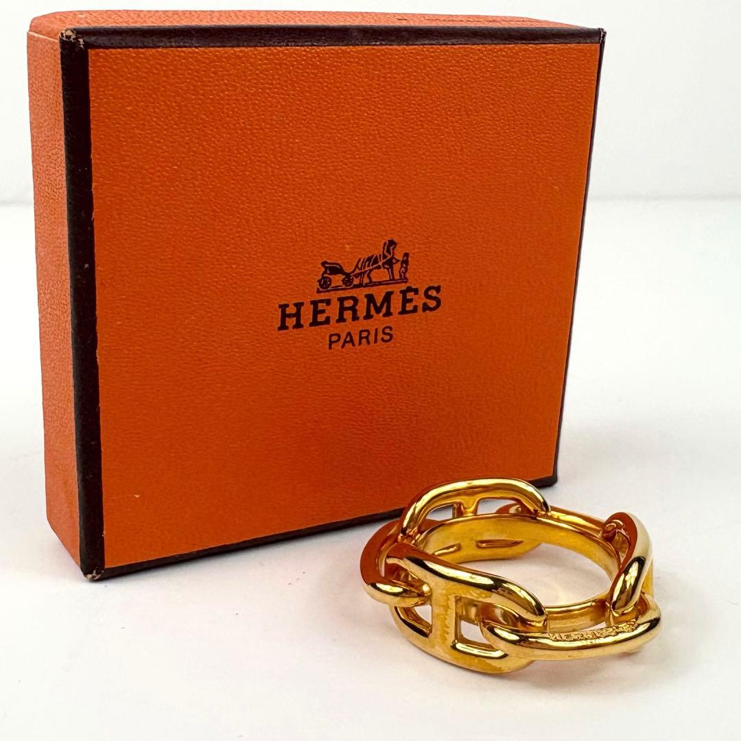 ⑤HERMES シェーヌダンクル スカーフリング 箱付き