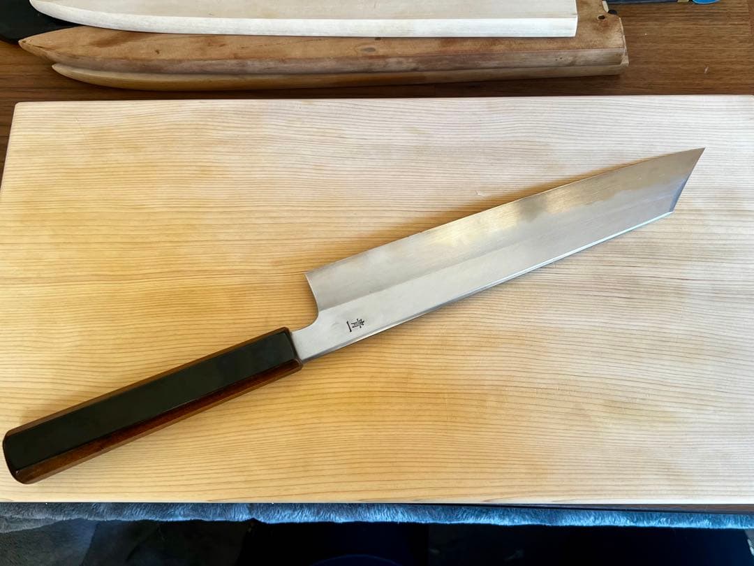 煌 青一鋼 黒呂柄 切付和牛刀