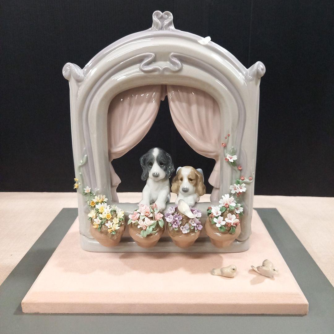 LLADRO リヤドロ 可愛いながめ ガラスケース付き 一部欠けあり