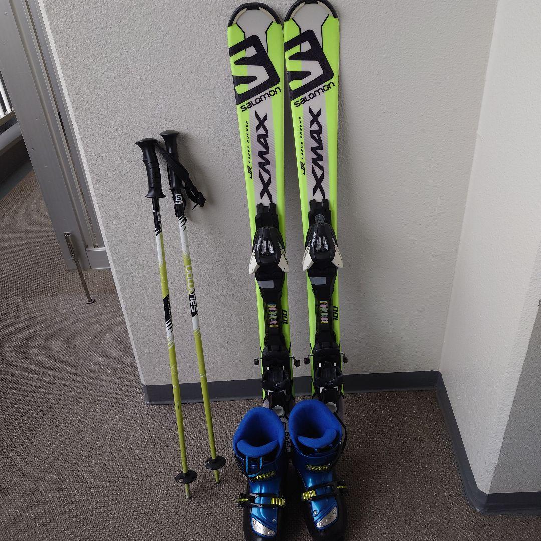 SALOMONスキーセット 100cm ネオンイエロー　ブーツ20㎝