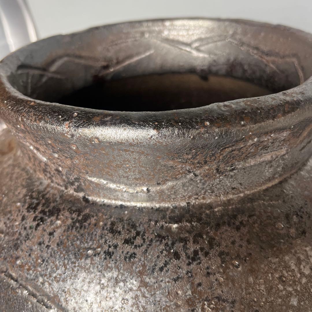 信楽焼傘立て  金彩壺 高さ43cm