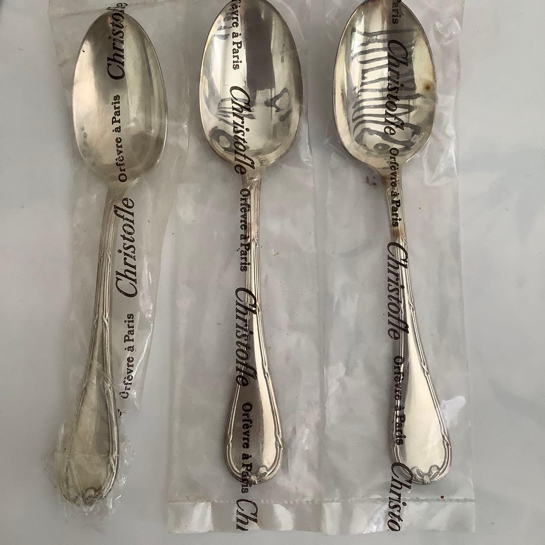 銀製クルストフル　デザートスプーン