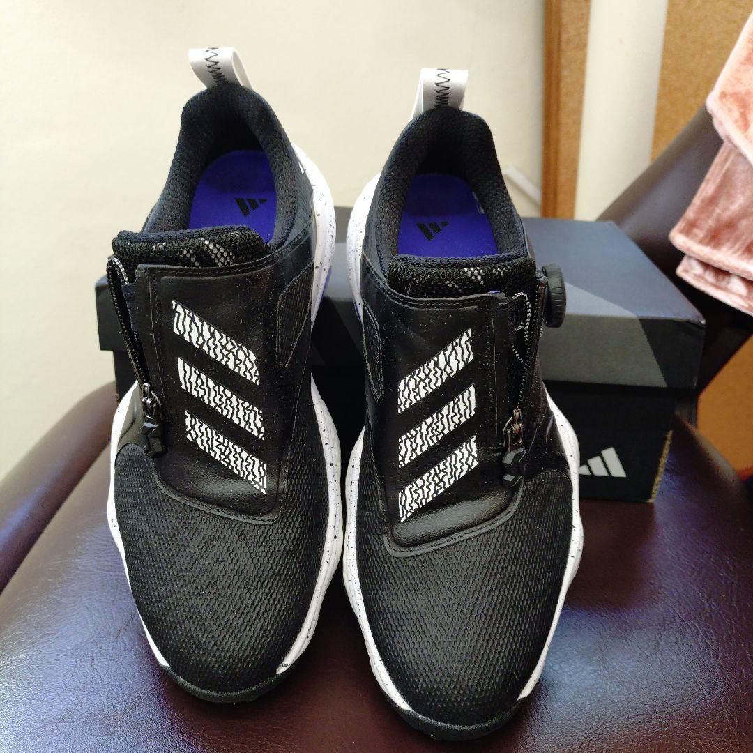 adidas ゴルフシューズ 女性用 ブラック/ホワイト/パープル
