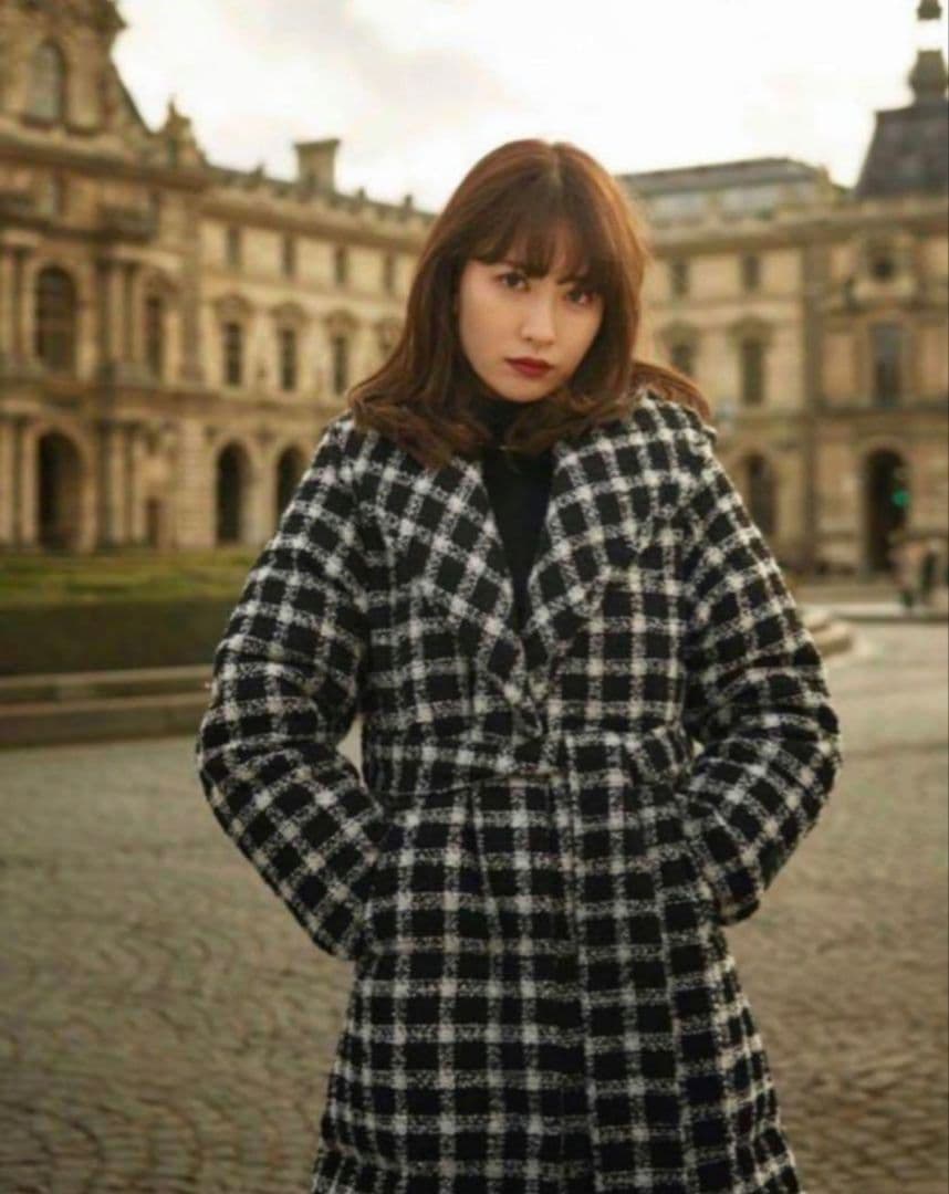 herlipto❤Loop Yarn Tweed Belted DownCoat