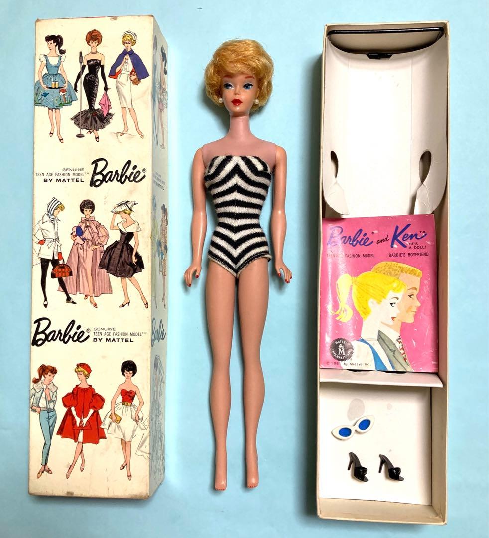 バービー　ヴィンテージ　1961 バブルカット　オイリーフェイス　箱他付　レア