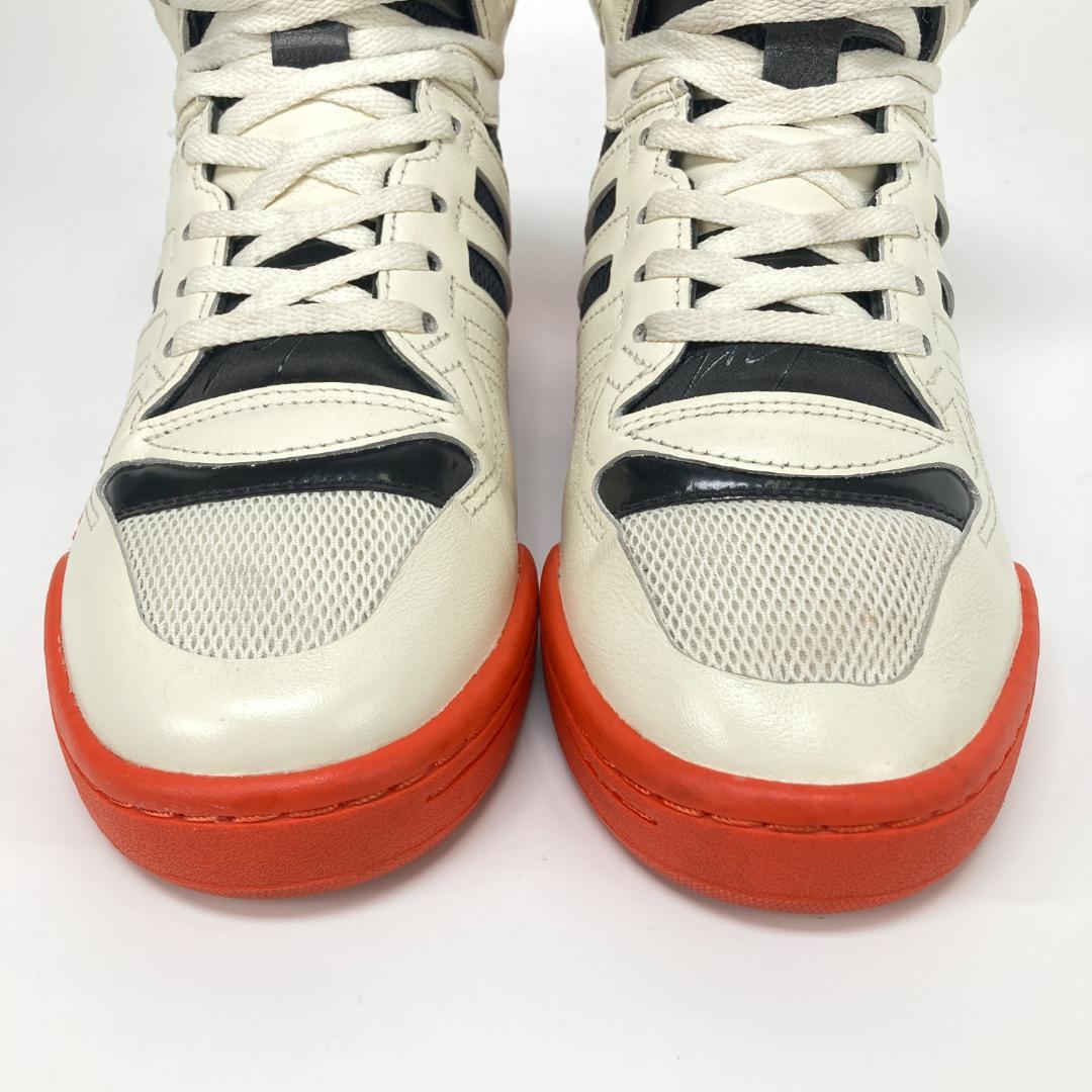 ワイスリー　HAYWORTH　レザーメッシュハイカットスニーカー　バスケット　白