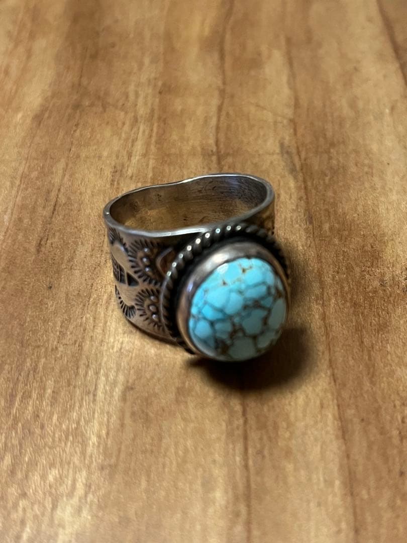 ターコイズ ナンバーエイトリング ネイティブ ナバホ ウィングロック チマヨ